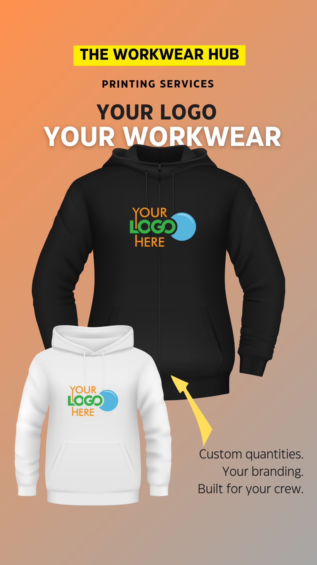 Built for work. Finished with your logo
