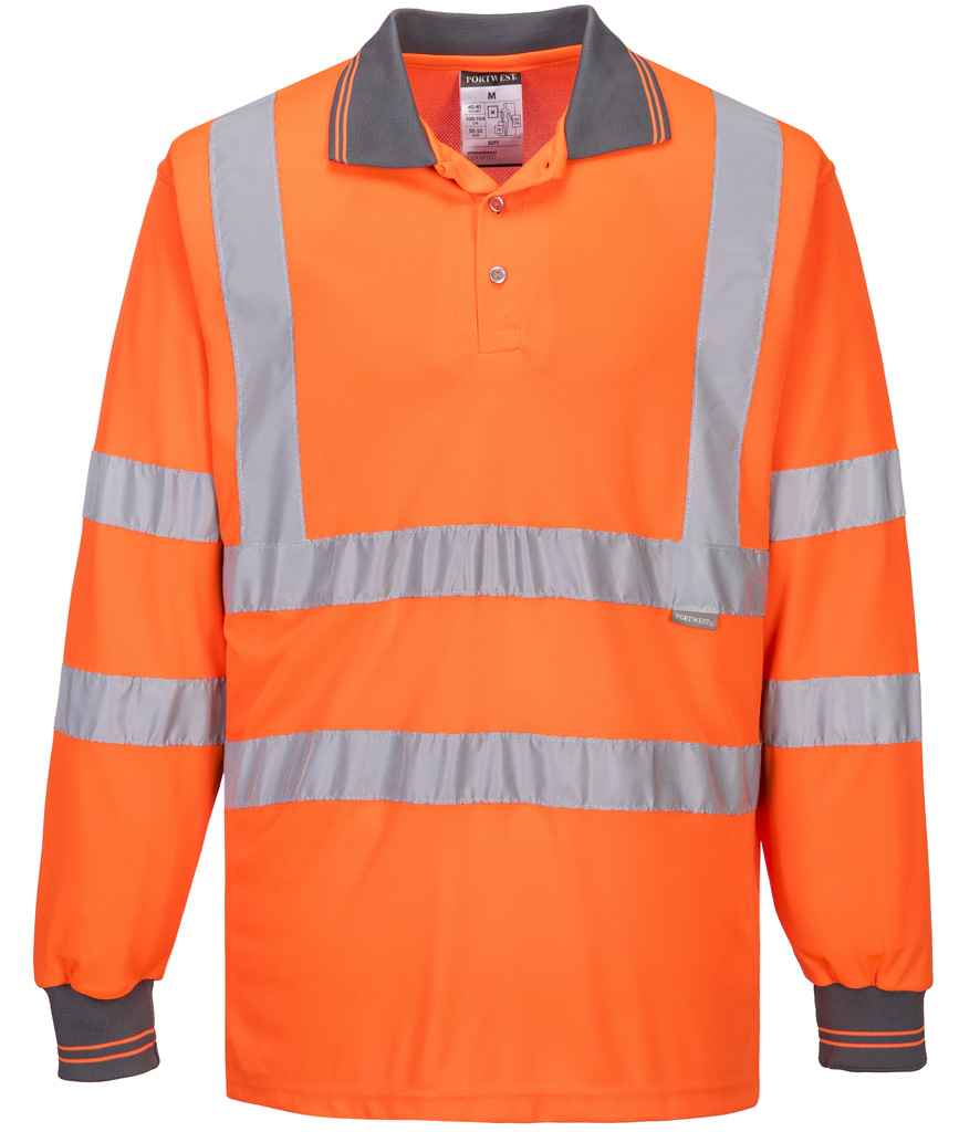 portwest hi vis long sleeve polo shirt
