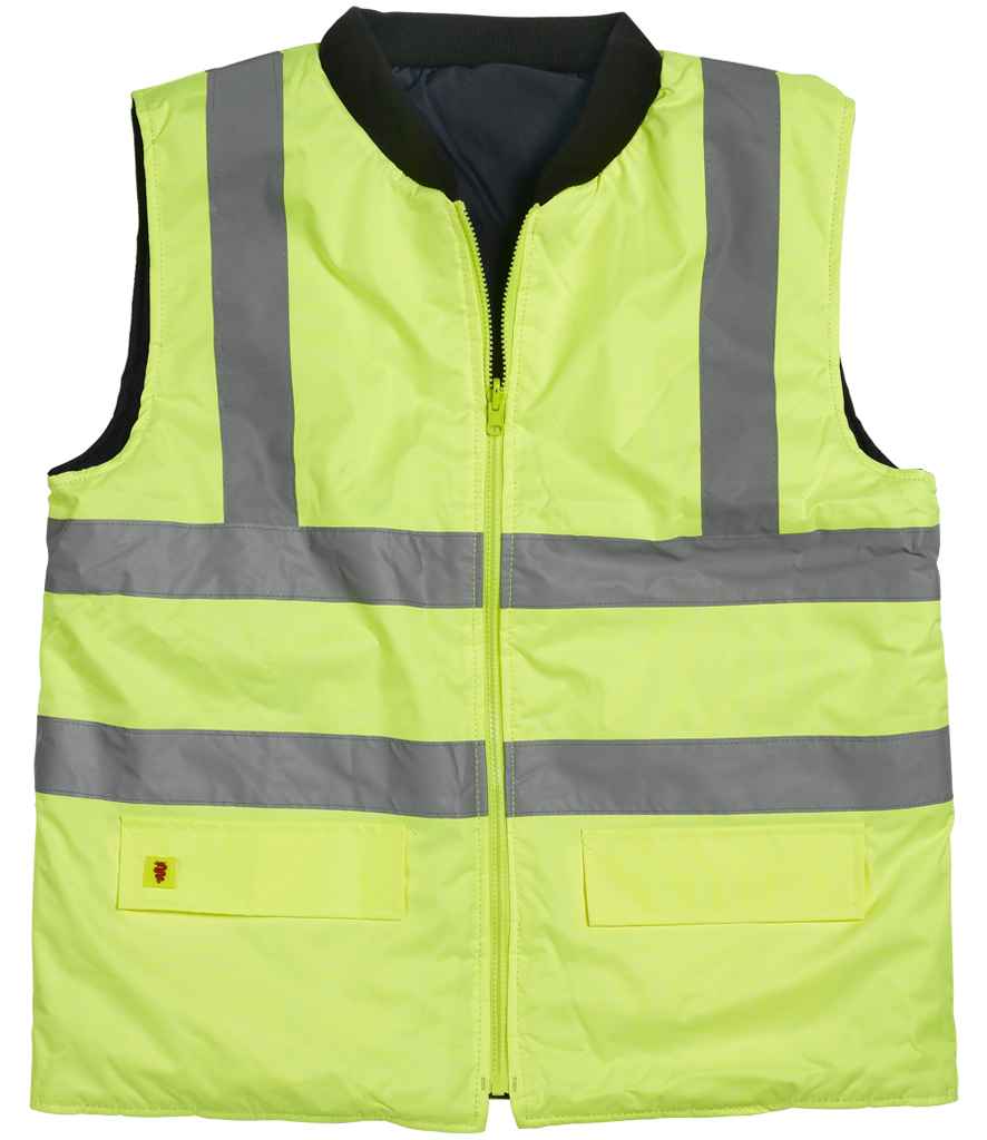 warrior hi vis reversible bodywarmer