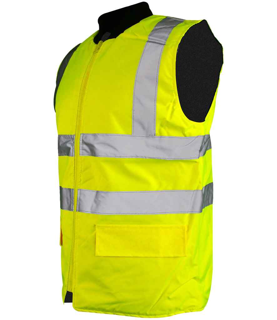 warrior hi vis reversible bodywarmer