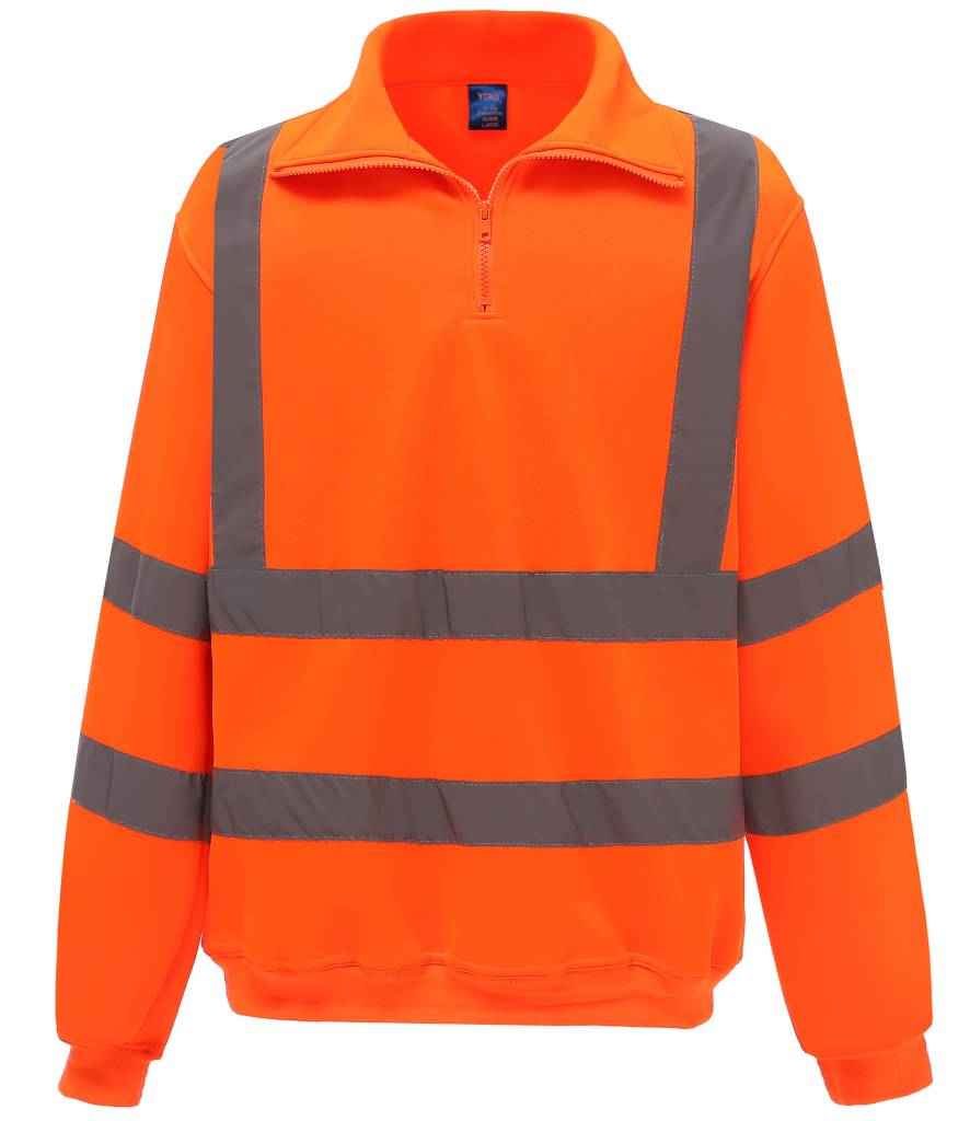 yoko hi vis zip neck sweatshirt