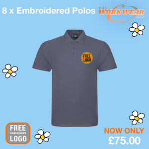 8 x Embroidered Polos