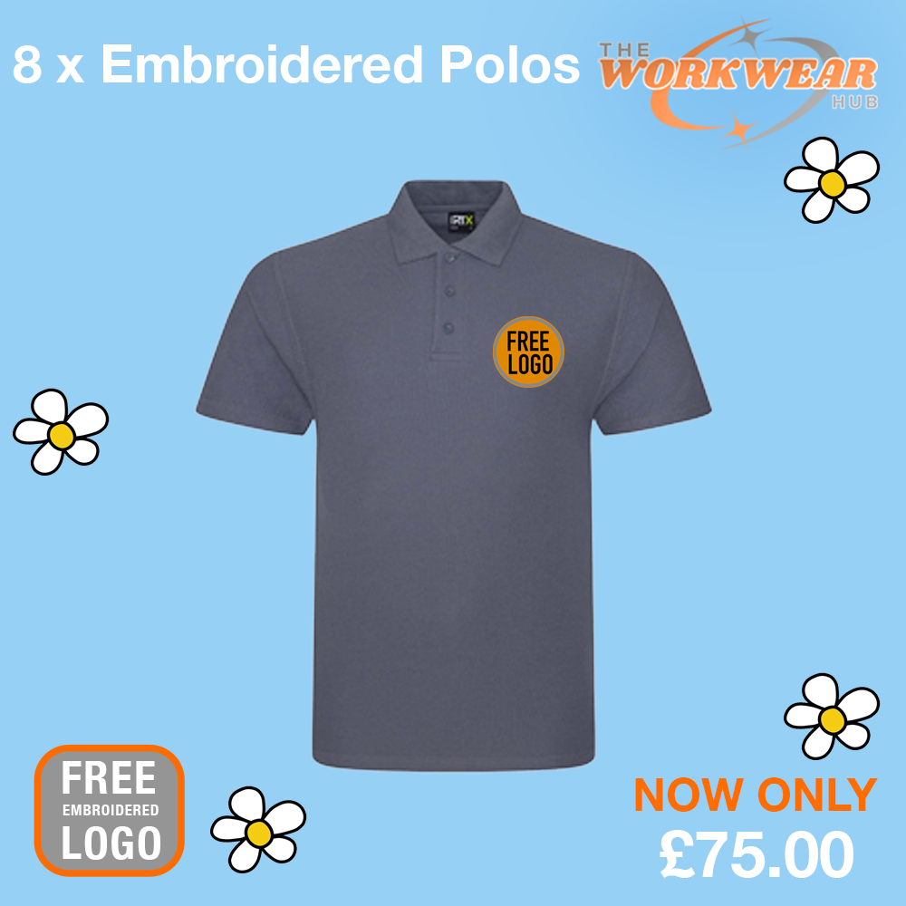 8 x Embroidered Polos
